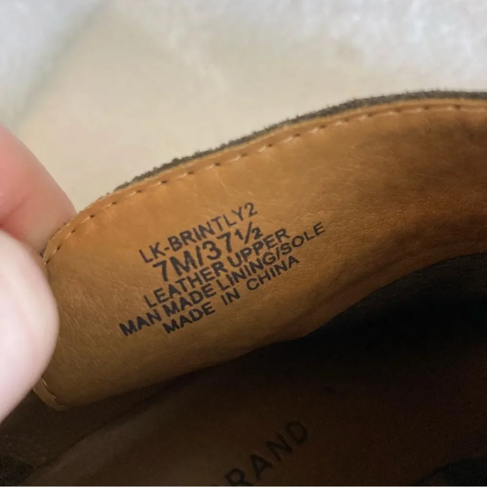 Lucky Brand Brintly Ankle Booties Taupe Suede Size 7
